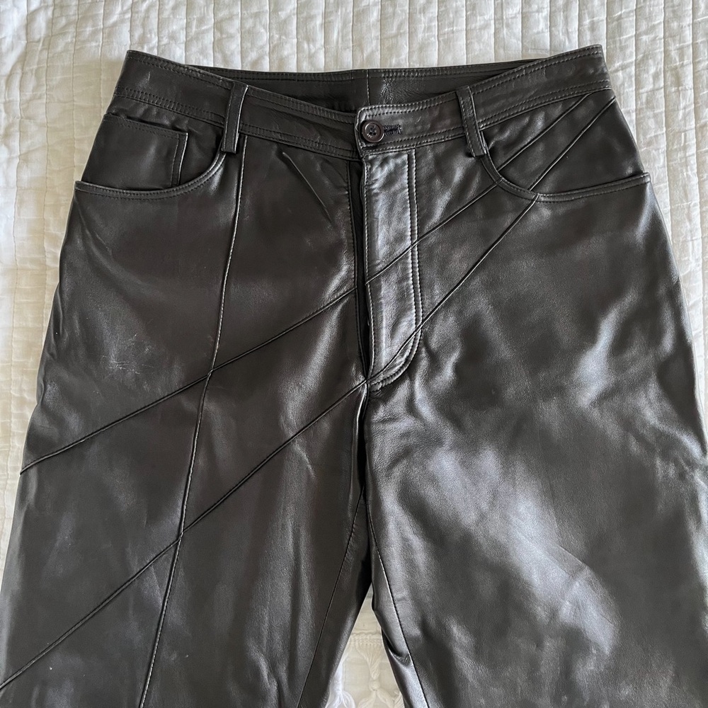 versace leather pants